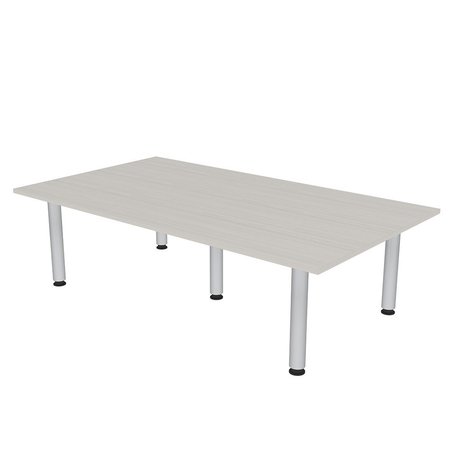 SKUTCHI DESIGNS 7 Foot Rectangular Meeting Table with Silver Post Legs, 8 Person Conference Table, Sea Salt HAR-REC-48X84-PT-26